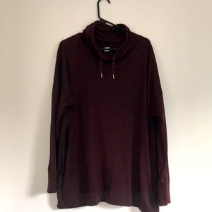 Cowl neck sweatshirt.